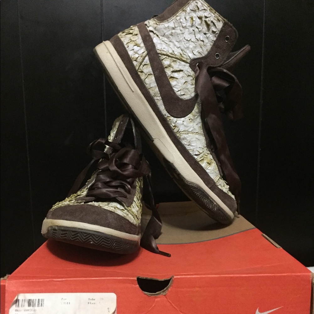 Womens Nike Blazer Mid Fish Skin Brown Sz 9 313760